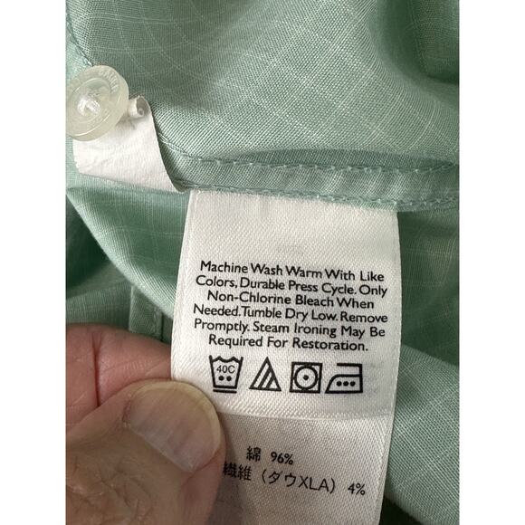 Eddie Bauer wrinkle resistant 3/4 sleeve button up green & White Women’s XL - Picture 13 of 16